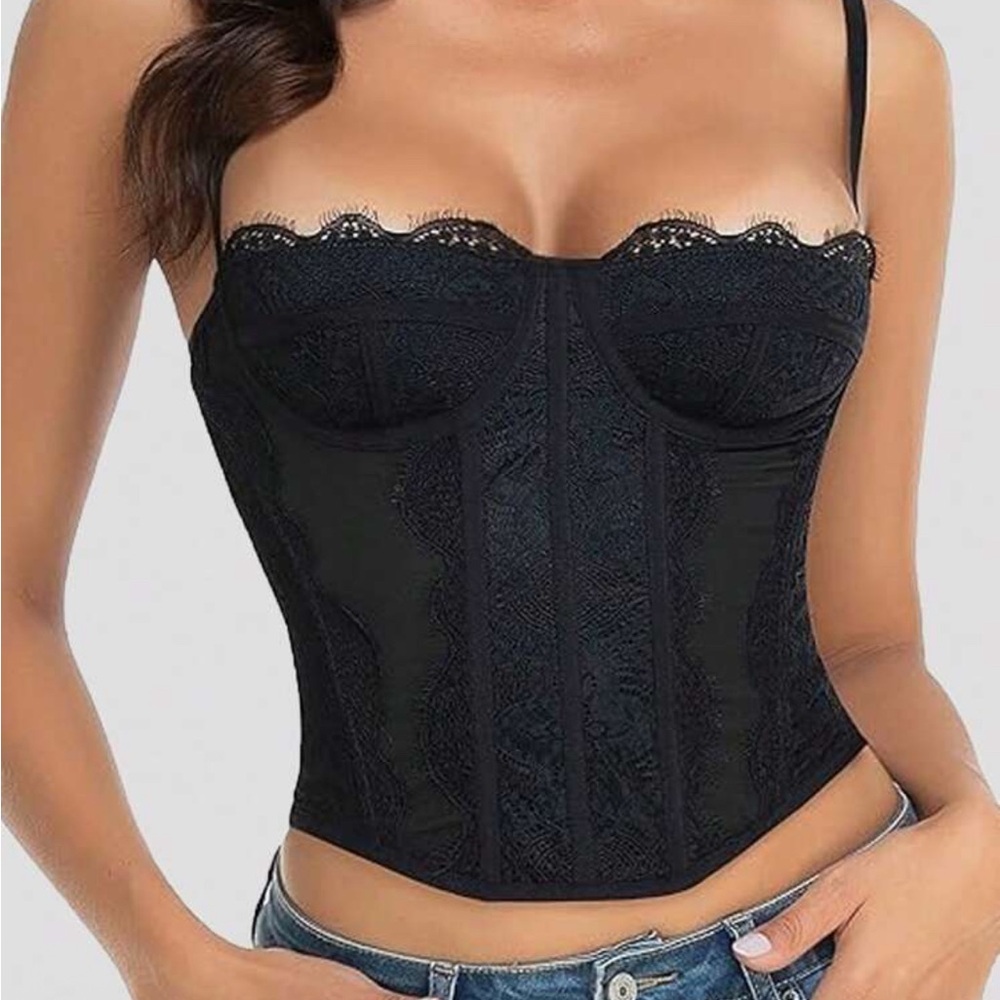 1pc Black Corset Top